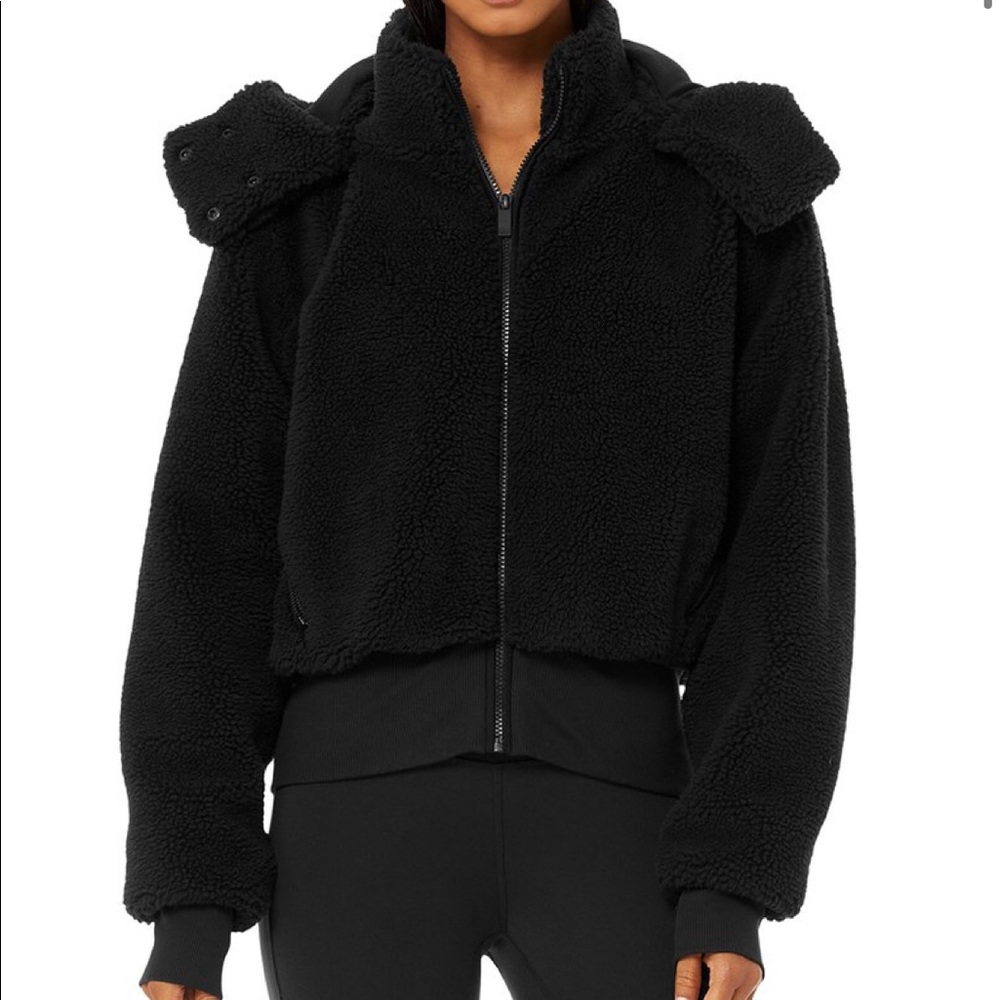 Alo Yoga Black Foxy Flurry Jacket- Small